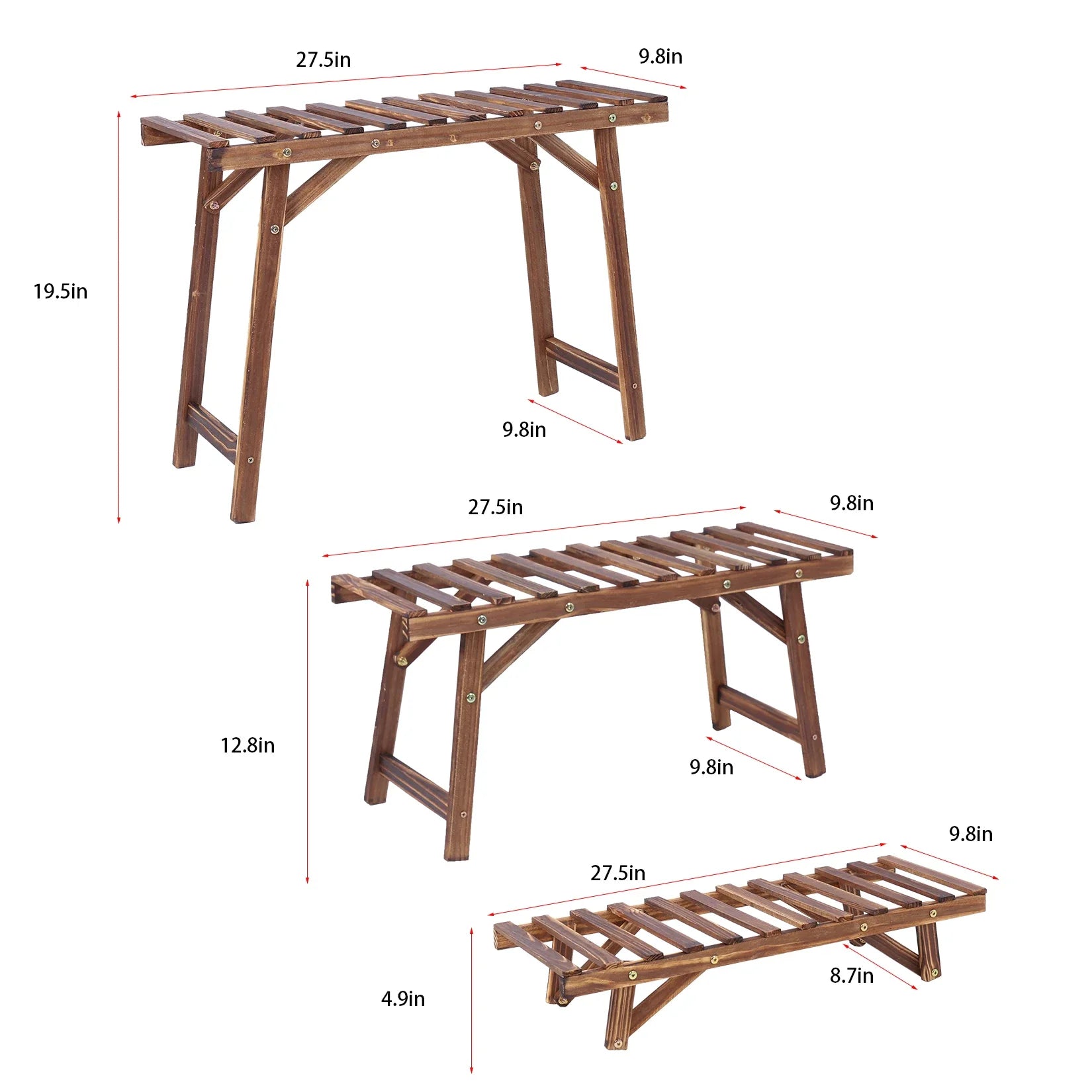 3-Tier Freestanding Plant Display Shelf