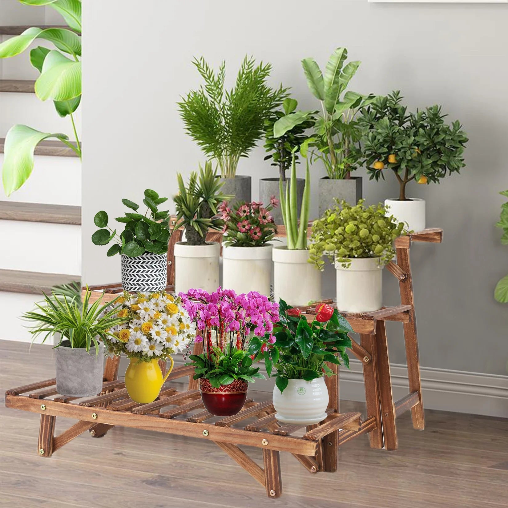 3-Tier Freestanding Plant Display Shelf